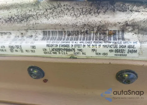 2000 Jeep Wrangler Se из США, поврежденный, VIN 1J4FA29P2YP800475